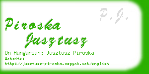 piroska jusztusz business card